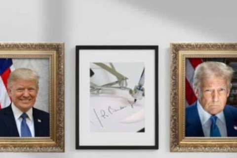 Trump inaugura “Mural da Fama Presidencial” e ironiza Biden com imagem de canetaTrump inaugura “Mural da Fama Presidencial” e ironiza Biden com imagem de caneta