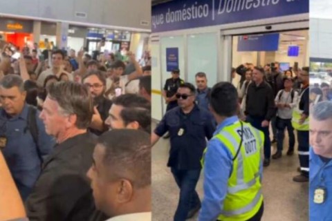 Bolsonaro chega em Fortaleza e é cercado em aeroporto: “Mito”