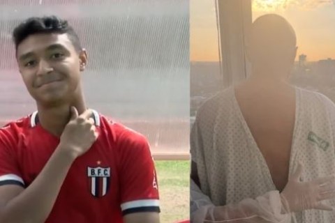 Família posta 1ª foto do jogador Pedro Severino no hospital