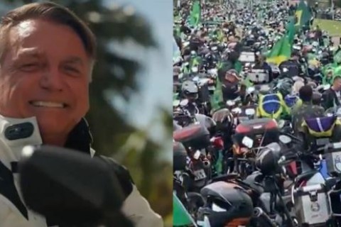 Mesmo com tornozeleira, Bolsonaro volta às ruas em motociata histórica em Brasília